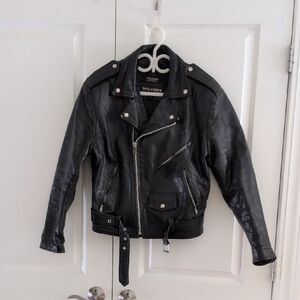 Wilson Classic Black Leather Biker Jacket